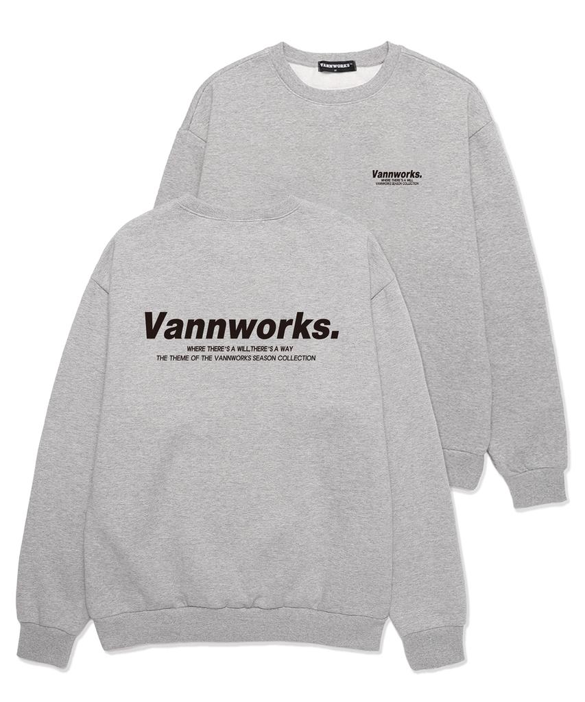 Свитшот VANNWORKS Минимализм Лого 2 (Vls0114) Меланж серый (Тип А)