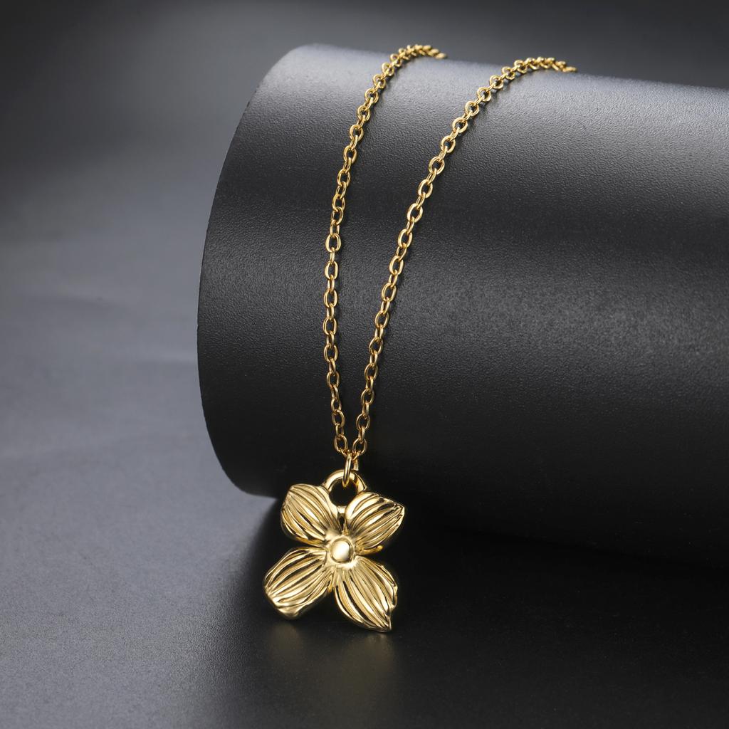 Cazador Stainless Steel Flower Pendant Necklace for Women Gold Color Jewelry 2026 Trend Chain On The Neck Birthday Gift