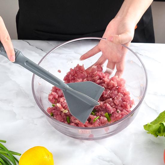 Ручная кухонная измельчитель мяса с 4 изогнутыми лезвиями Термостойкий измельчитель мяса для фарша Говяжий фарш Длинная ручка Измельчитель для гамбургеров для смешивания и