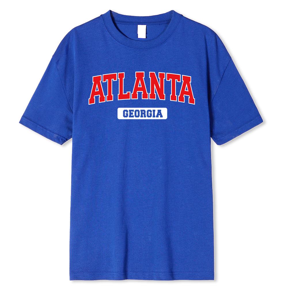Atlanta Georgia Street Printing Men T Shirt Street Oversize Tshirt Loose 100% Cotton Tee Clothing Man