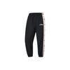 Li Ning Cba Series Color Blocked Elastic Waistband Tapered Knit Sports Pants Men Bottoms Black AYKU711-1
