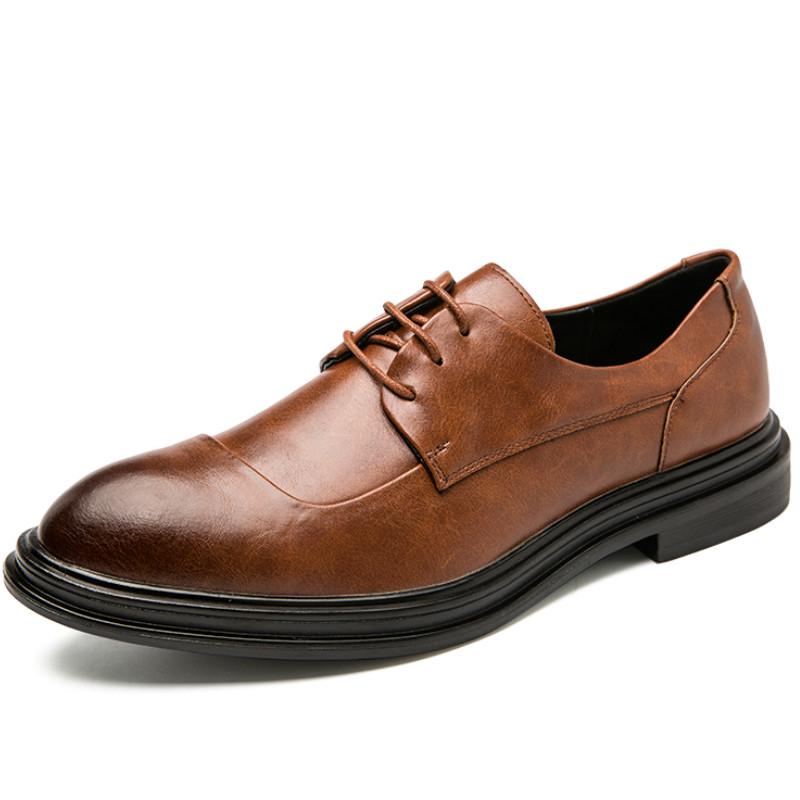Мужские формальные туфли в европейском стиле, кожаные дышащие туфли с острым носком, мужские оксфорды, размеры 37-45