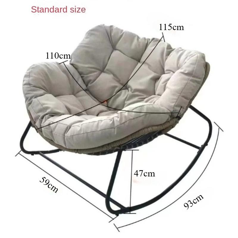 X&D Human Bird Nest Rattan Плетение Кресло-качалка Диван для отдыха Домашний балкон Односпальный ленивый диван Кресло-качалка Кресло-качалка из ротанга Может спать