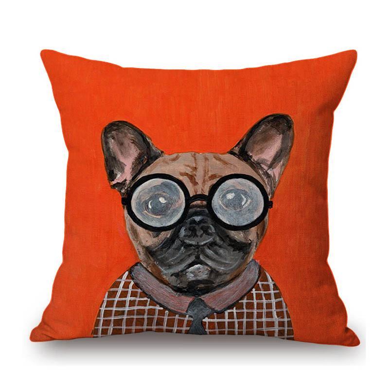 Lovely Cute Flower Head Puppy Dog Dalmation Fashion Animal Comics Painting Funny Kids Sofa Throw Pillow Case Linen Cushion Cover