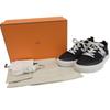 Great HERMES sneakers deep H logo design leather knit Black White knit Women 37 Used