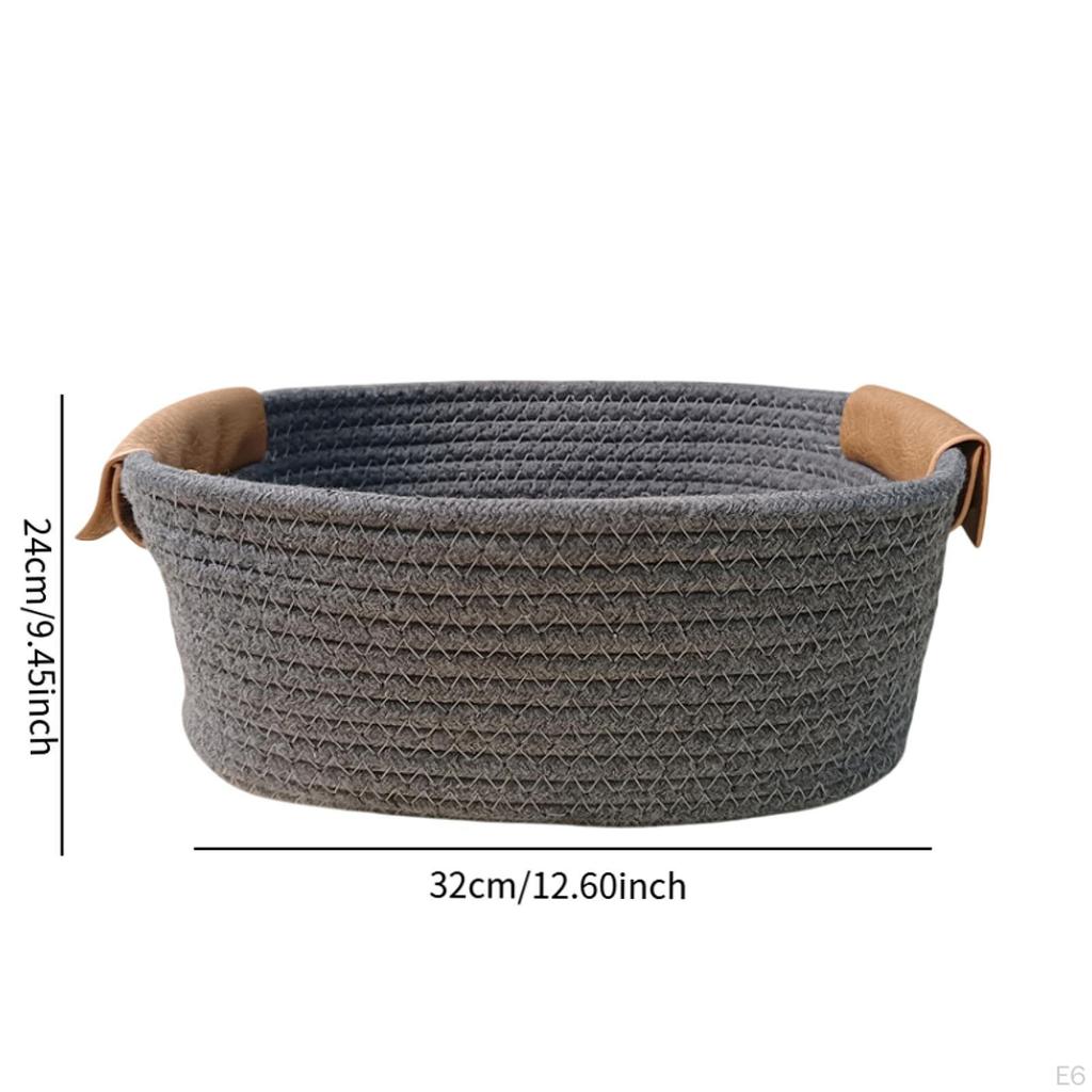 Хлопчатобумажная плетеная корзина для хранения фруктов, декоративная деревенская корзина для пикника, для хлеба
