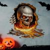 Halloween Wall Stickers 3D Effect Broken Wall Zombies Broken Wall Floor Stickers Pvc Self-Adhesive Bedroom Living Room Horror