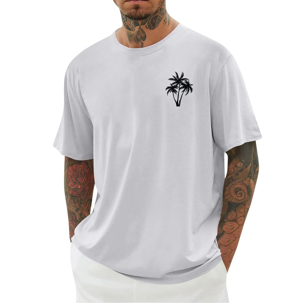 Мужская футболка с гавайским принтом, мужской свободный повседневный топ с короткими рукавами