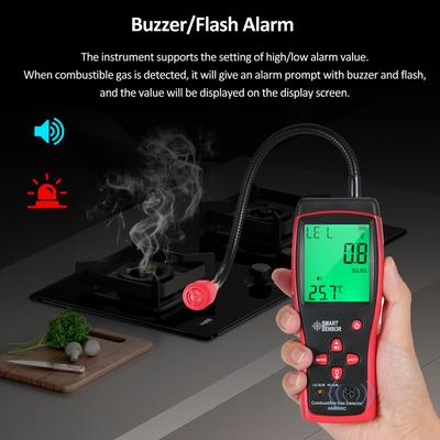 SMART SENSOR Ручной детектор утечки горючих газов Тестер утечки природных газов Портативный