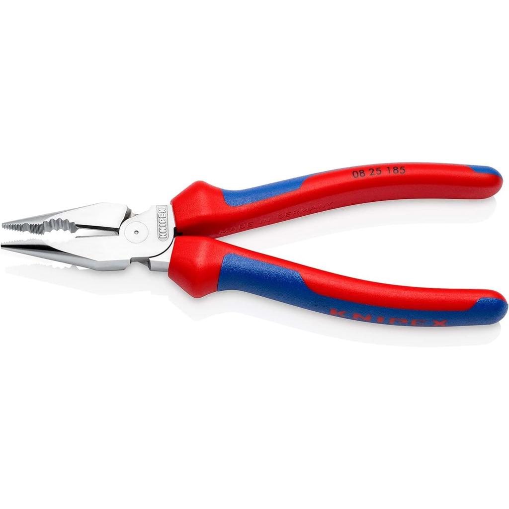 [KNIPEX] Needle Nose Combination Pliers Chrome Comfort Handle 185mm 0825-185