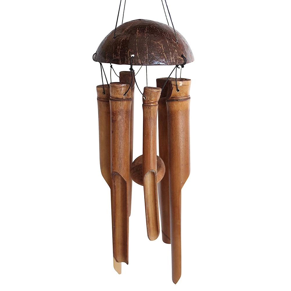 Бамбуковые колокольчики кокоса подвеска ручной работы Fair Trade Wind Chime Outdoor by Gifts Длинные подвесные украшения для сада