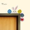 Украшение на уголок двери в виде пасхального кролика, деревенский деревенский цветной кроличий глаз, яйцо, морковь, кроличьи уши, дверная рама, знак, украшение на край передней двери