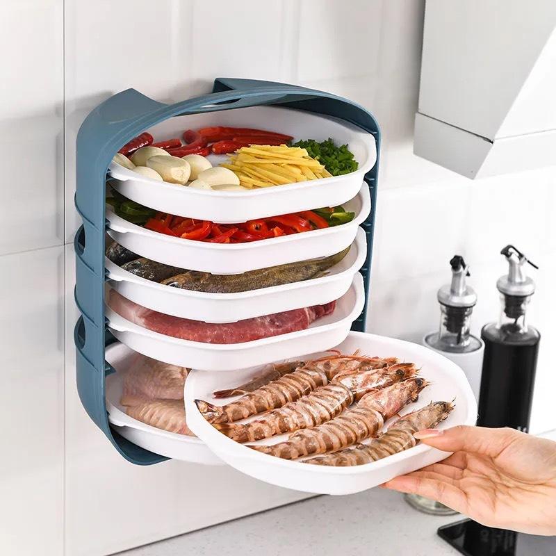 Перфорированная настенная кухонная полка для хранения, поднос для посуды с горячей кастрюлей, поднос для посуды в Корейском стиле, кухонные принадлежности