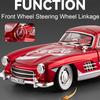 1:Масштаб 24 300SL 500K Винтажный автомобиль Игрушечная модель Сплавной кузов Открывающиеся двери Музыка Свет Инерционные модели Модели Детское хобби Подарки