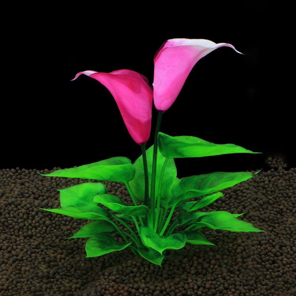 for Fish Tank Decor Beautiful Plasitc Water Grass Artificial Lotus Lotus Ornaments Aquatic Flower