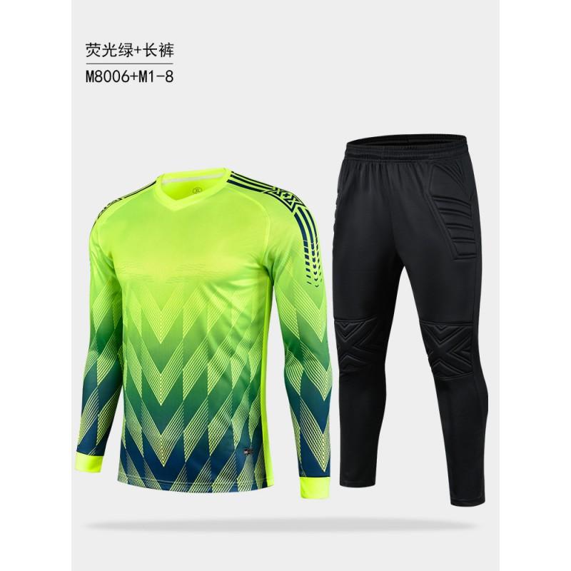 Goalkeeper Soccer Jersey Long Sleeve Training Shirt Kids Adults Breathable Synthetic Fabric Striped Design Multi-Color