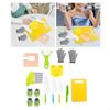 Kids Pretend Play Cooking Set with Cutting Board And Utensils