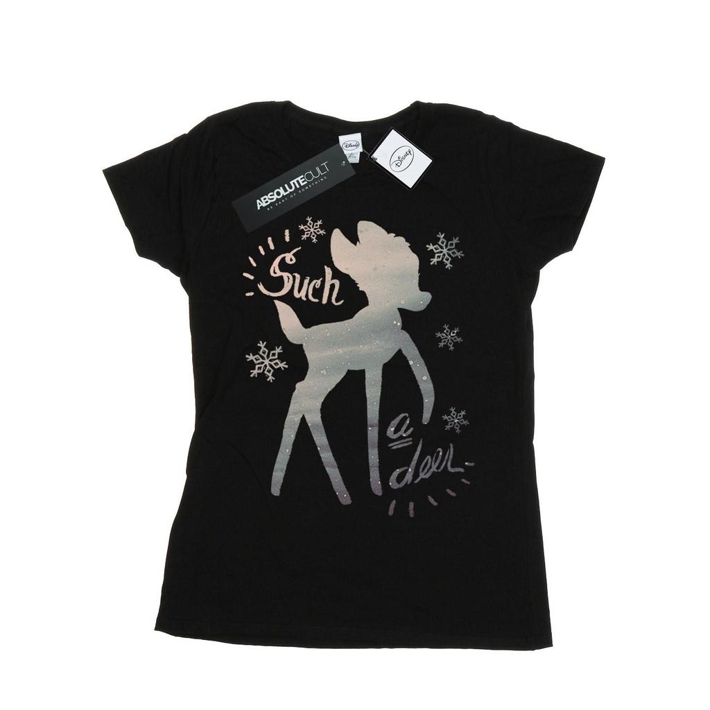 Disney Womens/Ladies Bambi Winter Deer Cotton T-Shirt