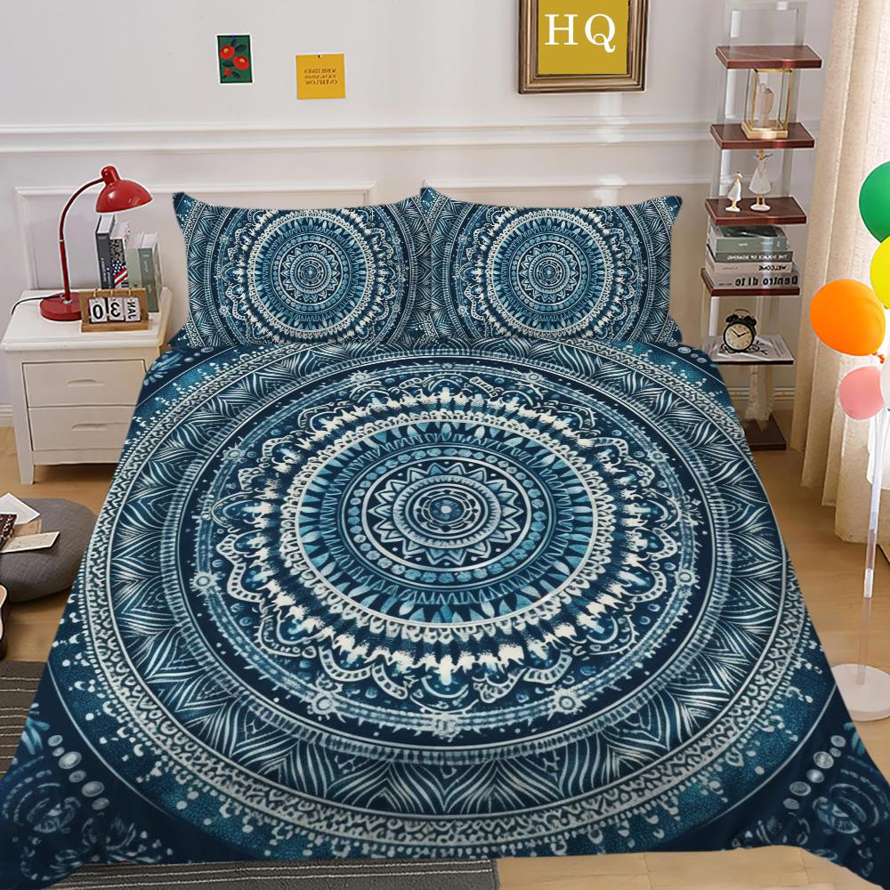 Роскошный комплект пододеяльников, домашняя постельная одежда, покрывало с принтом мандалы, высокое качество, пододеяльник, один размер, декор для спальни