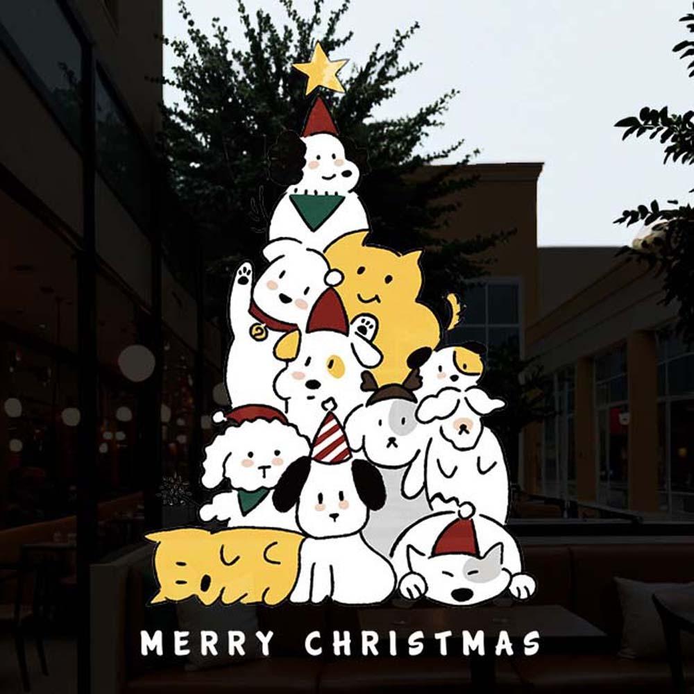 Красочные наклейки Санта-Клауса Противоударные Наклейки на стекло для рождественской елки Электростатическая пленка Прозрачные Портативные ПВХ Фестивальные наклейки