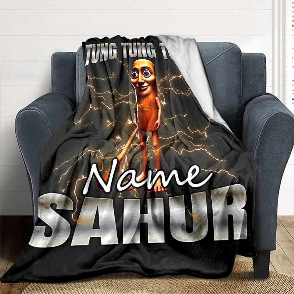 Customiz Name Personality Italian Brainrot animal Blanket Soft &Warm Sofa Office Bed Travel Lunch Break Blanket, Gift Suitable All Seasons