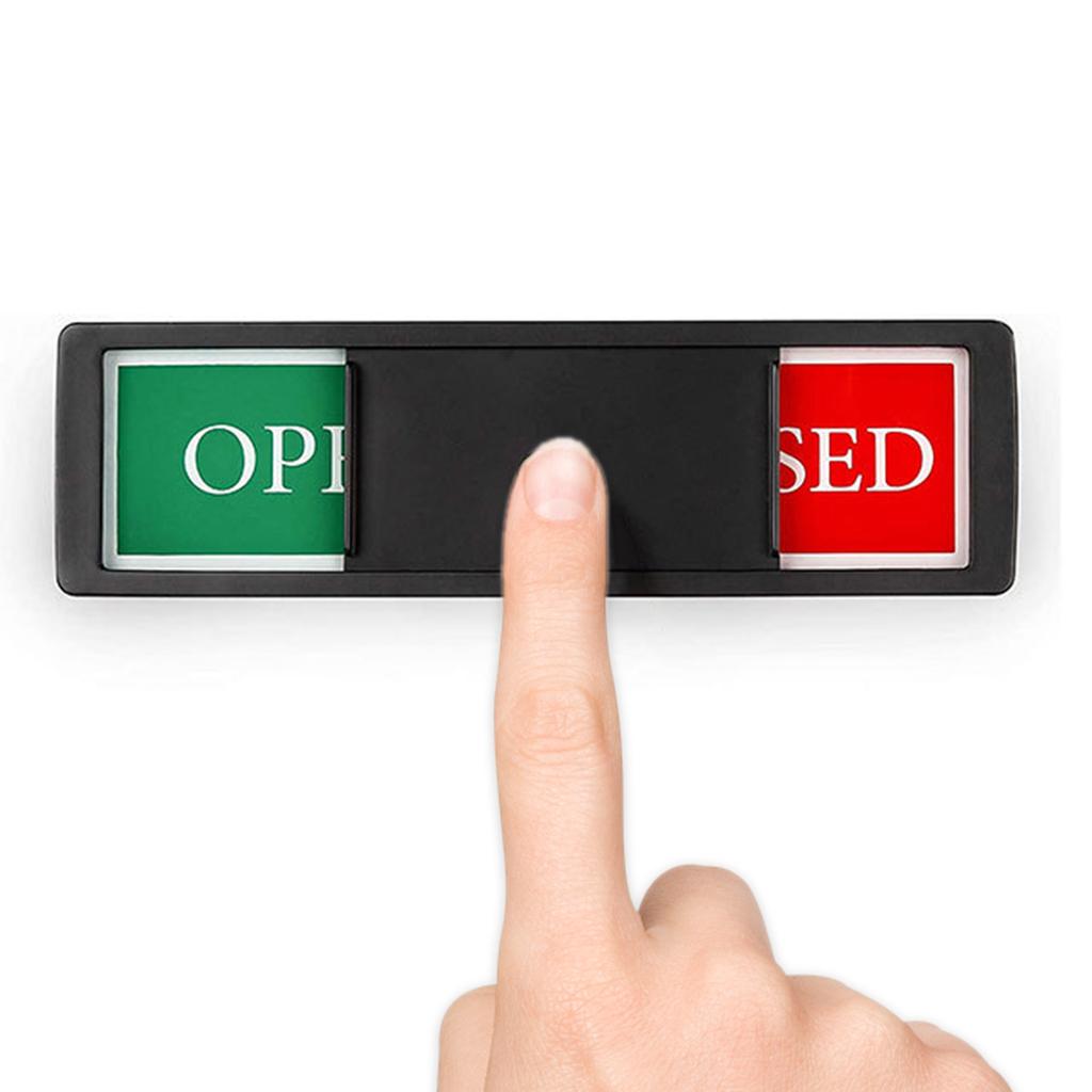 Magnetic and Adhesive Tape Open/Closed Door Sign Easy To Use Sliding Sign Open/Closed Door for Home Office Restroom