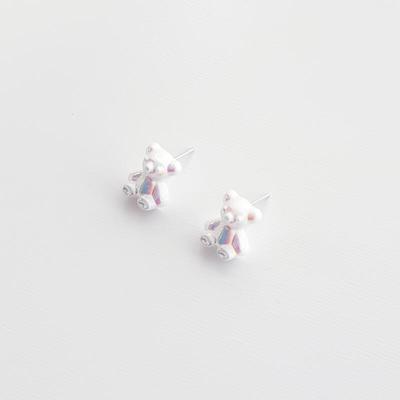 Серьги из стерлингового серебра 925 пробы, милый медведь Аврора, серебряная игла (1 пара)