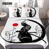 Samurai Duvet Cover Set Sunset Japanese Samurai Quilt Cover Scenery Silhouette Comforter Cover King Size 2/3pcs Twin Bedding Set