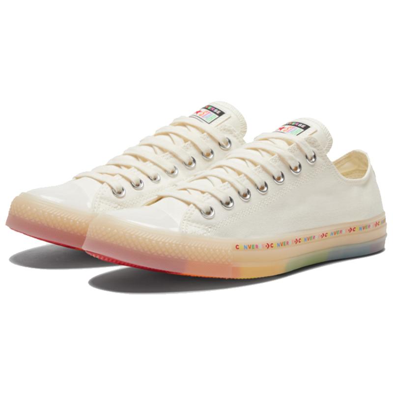 Converse Chuck Taylor All Star Classic Универсальные Легкие Низкие Кеды из Канваса Унисекс Белый Радужный