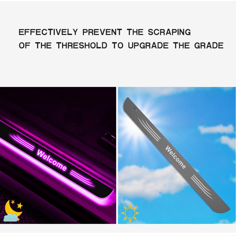 Индивидуальная подсветка двери автомобиля на пороге, лампа для проектора с логотипом, беспроводная светодиодная лампа питания USB, педаль приветствия, автомобильная накладка, педаль