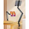 Foldable Tablet Stand Bedside Desktop Overhead Lazy Holder Portable Storage Dual Clamp Live Streaming Phone Stand