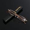 Spring Hinge Metal Case Eyeglass Presbyopic Glasses Portable Reading Glasses with Pen Tube Case