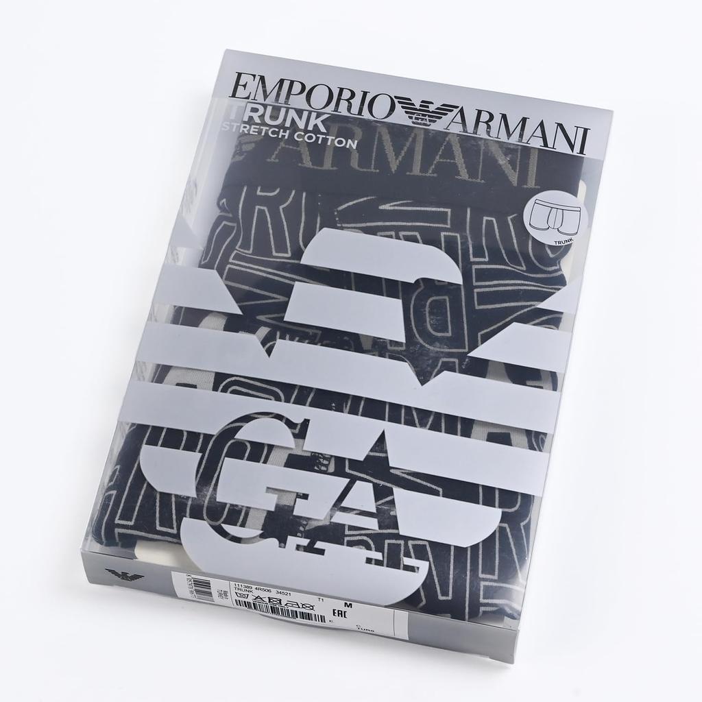 Emporio Armani Underwear Boxer Shorts Logo Print Gray 111389 4R506 34521 XL Men's [Item]