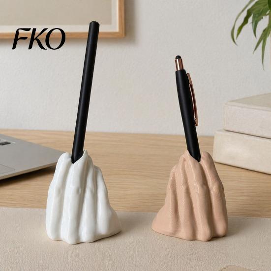 Office Desk Organizer Funny Hand Gesture Pen Holder for Desk, 3D Printed Creative Novelty Pencil Stand, Desktop Accessories Solid Base