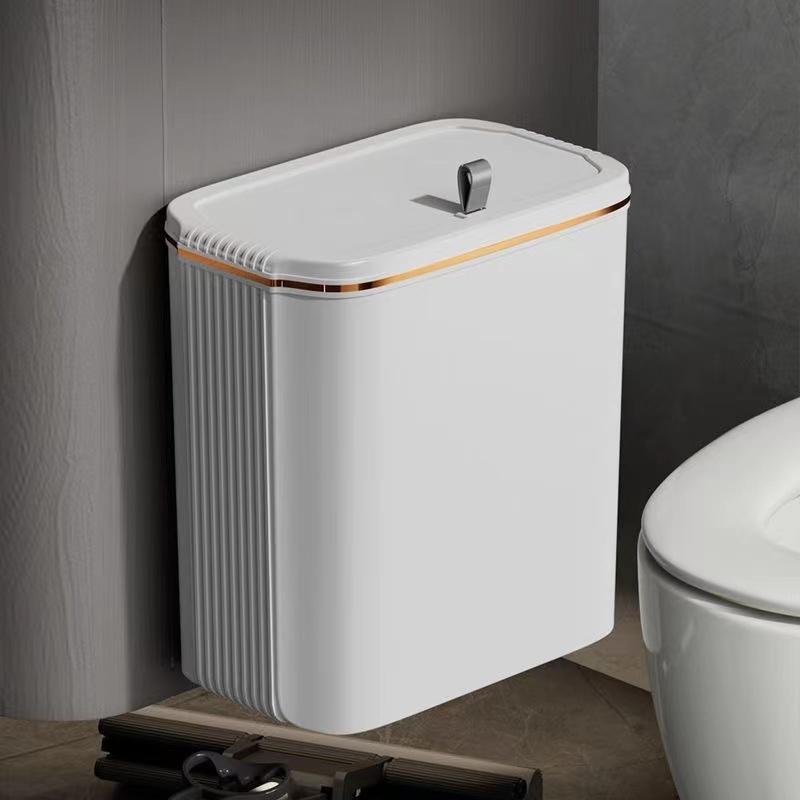 Kitchen Trash Can Wall Mounted Hanging Trash Bin With Lid Garbage Bathroom Recycling Garbage Basket for Cabinet Under Sink Bin