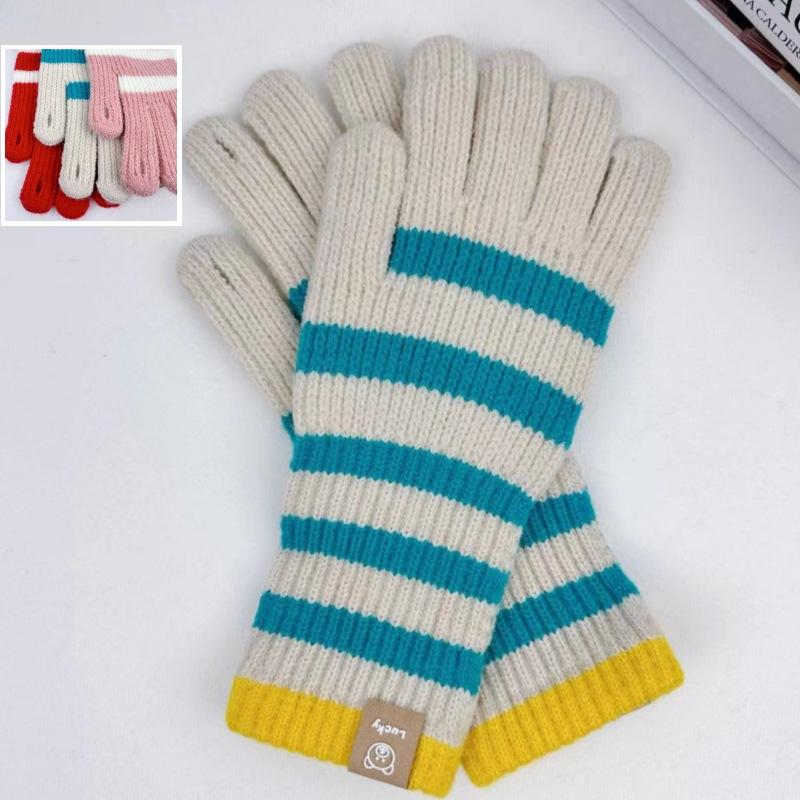 Женские вязаные перчатки Зимние женские перчатки с длинной полоской, с сенсорным экраном, для активного отдыха, для велоспорта
