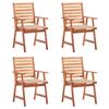Day and Night - Day and Night Garden Dining Chairs and Cushions 4 Units Solid Acacia Wood