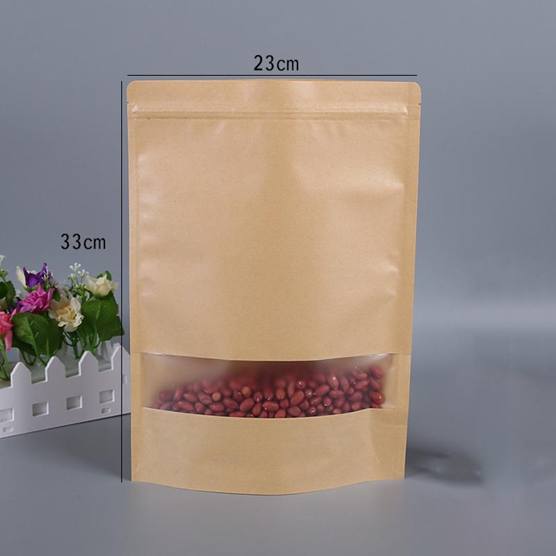 Кухонная пищевая бумага Крафт-мешок Мешки для хранения с окошком Самозапечатывающаяся упаковка