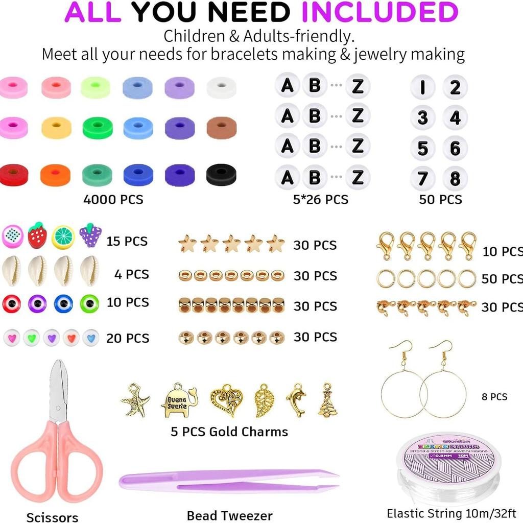 5200 Pieces Of Soft Pottery Clay Beads Sliced Diy Jewelry Bracelets Necklaces Jewelry Making Jewelry