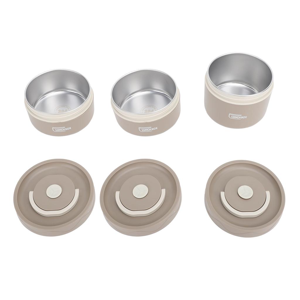 Изолированный контейнер для обеда из нержавеющей стали 304, герметичный многофункциональный портативный круглый термоконтейнер для бэнто