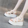 Fashion Cross Strap Wedge Heel Sandals Woman Summer Chunky Platform Slingbacks Women Slippers Thick Bottom Slides Flip Flops