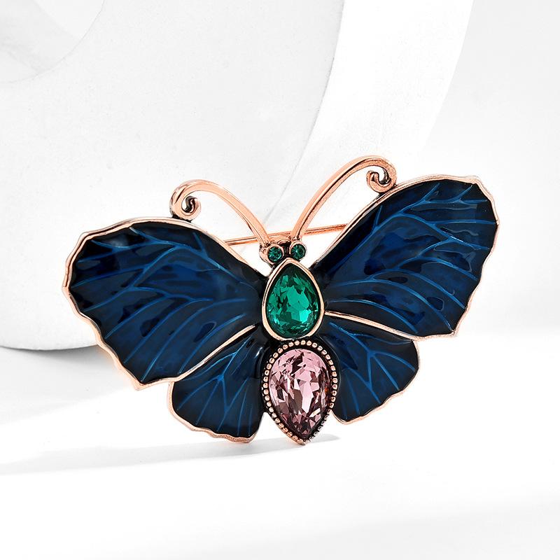 Design Sense European Elegance Exquisite Temperament Luxury Heavy Industry Butterfly Brooch Accessories Anti-Light Corsage Accessories
