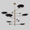 Stilnovo Style Six Matte Black Shade Sputnik Ceiling Pendant Light Fixture Sputnik