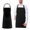 Chef Apron Solid Color Waterproof Polyester Cotton Hanging Neck Apron for Restaurant
