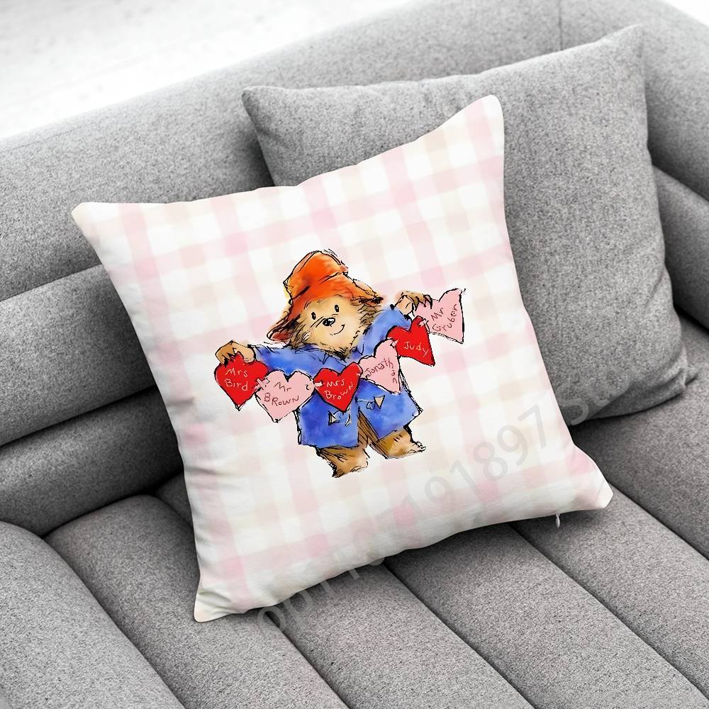London P-Paddington Bear Throw Pillow Case For 30X30Cm 40X40Cm 45X45Cm 50X50Cm 55X55Cm Square Sofa Pillowcase Shell