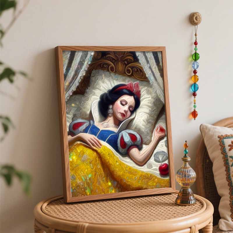 Disney Snow White Oil Painting Art Painting Set Home Wall Decor Handmade GiftSparkling Diamonds Bedding Princess Dreams