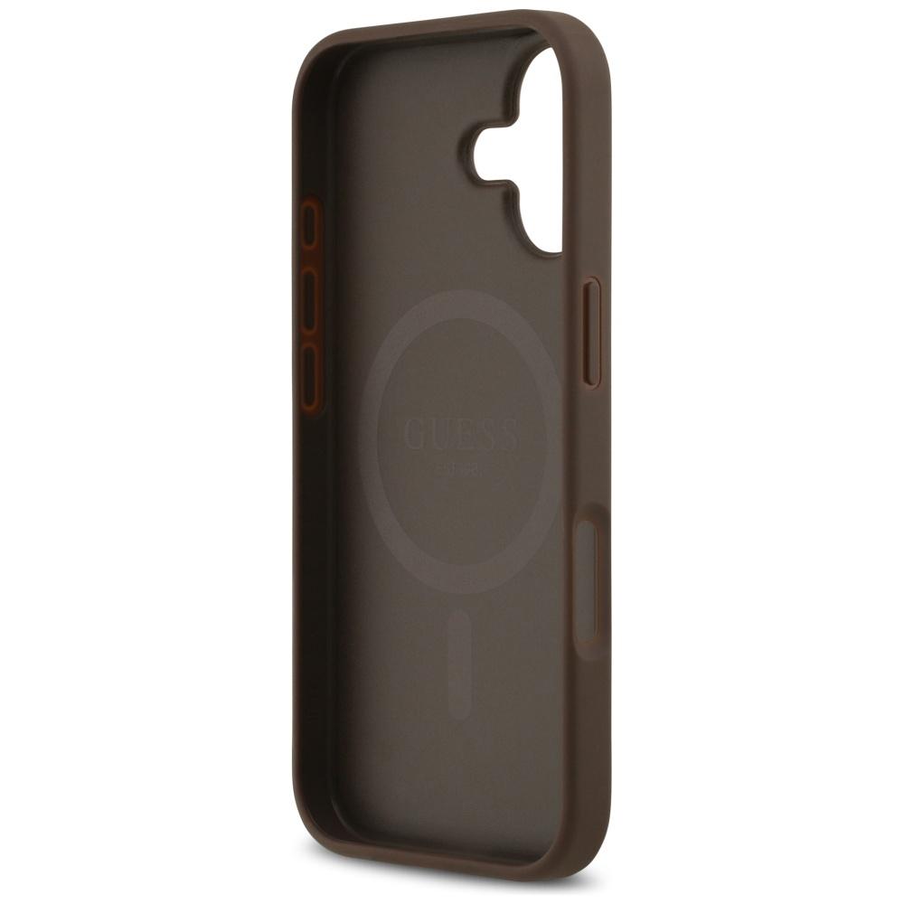 Guess 4G Circle Classic Logo MagSafe case for iPhone 17 brown