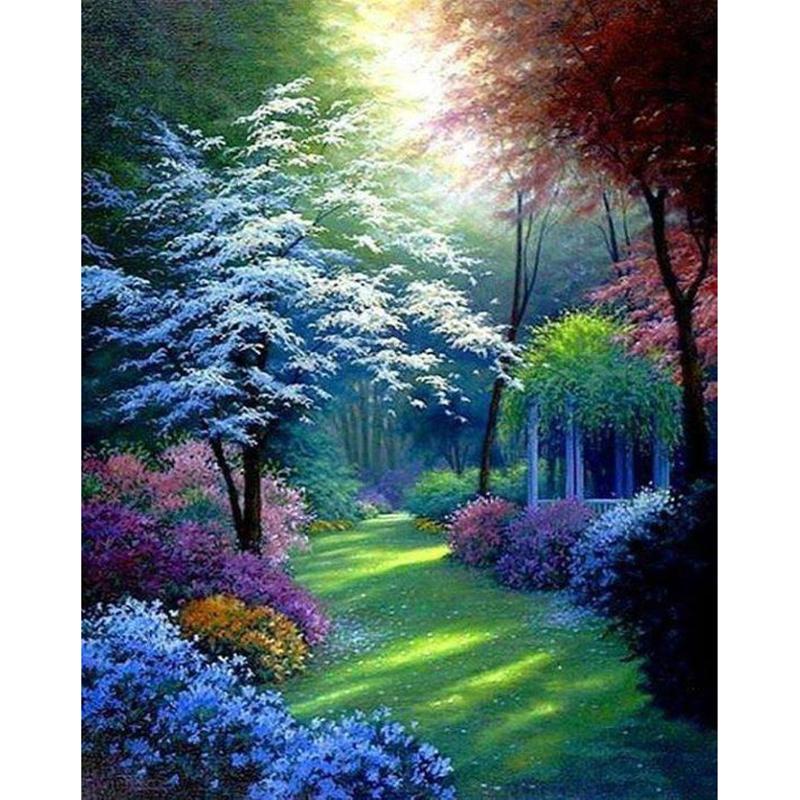 DIY Forest Scenery 5D Diamond Painting Full Round Drill Scenic Diamond Embroidery Cross Stitch Mosaic Kits Wall Art Home Decor