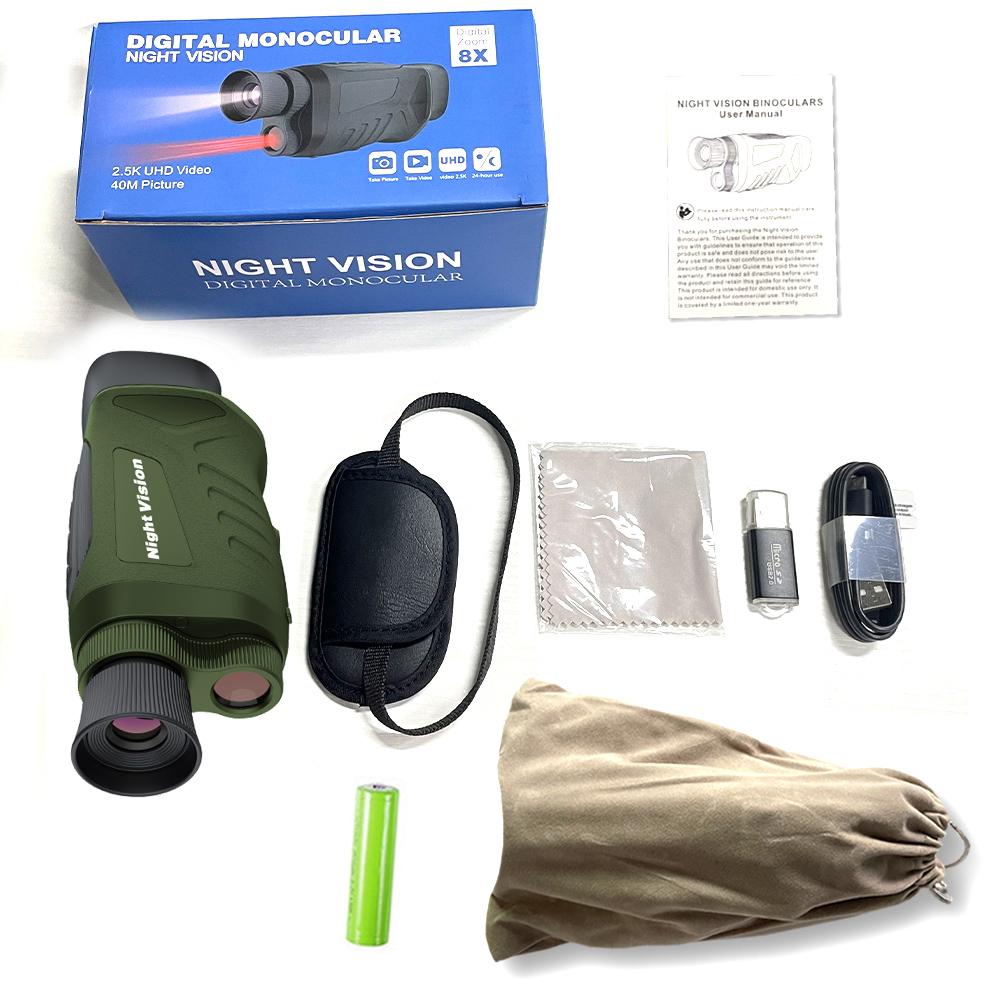 Dt19 Portable 300m Infrared Monocular Night Vision 2.5k Uhd 48m Pixels 8x Digital Zoom Telescope For Hunting Camping