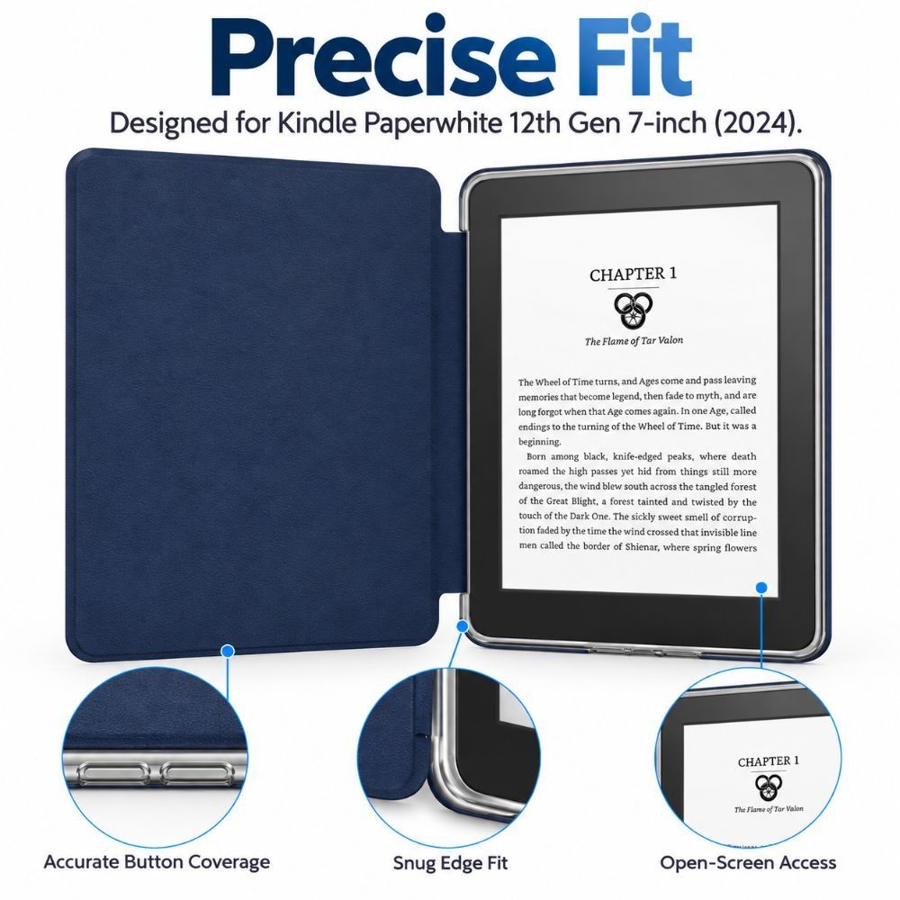 Acrylic E-Reader Case for Kindle Paperwhite 1/2/3 (2012 2013 2015 2016) Travel Reading